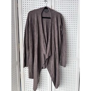 Barefoot Dreams Open Front Bamboo Chic Lite Cardigan Sweater Brown Size Sm/Med